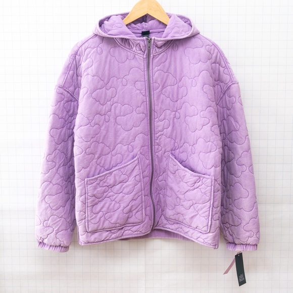 NWT Wild Fable Hooded Quilted Jacket - Light Purple - Size M - Picture 6 of 9